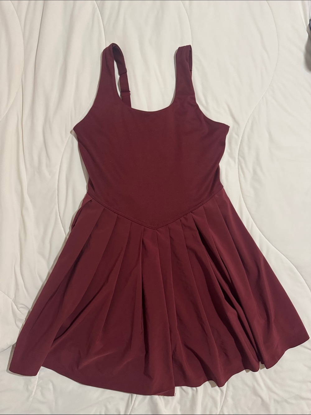 Danskin Pleated Tennis Dress in Burgundy